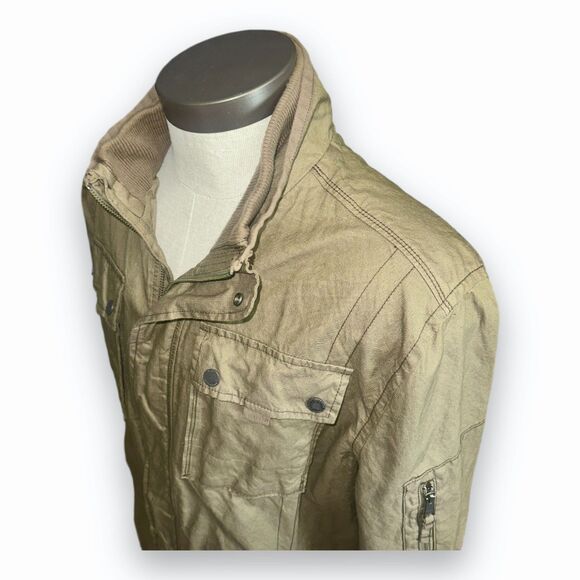 Jeremiah Thorne Coated Canvas Jacket Mens Sz XL in Military Peat Khaki Tactical - Picture 7 of 14